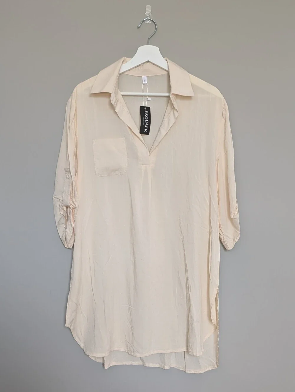 NWT Ekouaer Ivory Beach Swim Cover Up Size Small